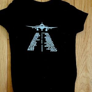 Phonetic alphabet/pilot alphabet onesie